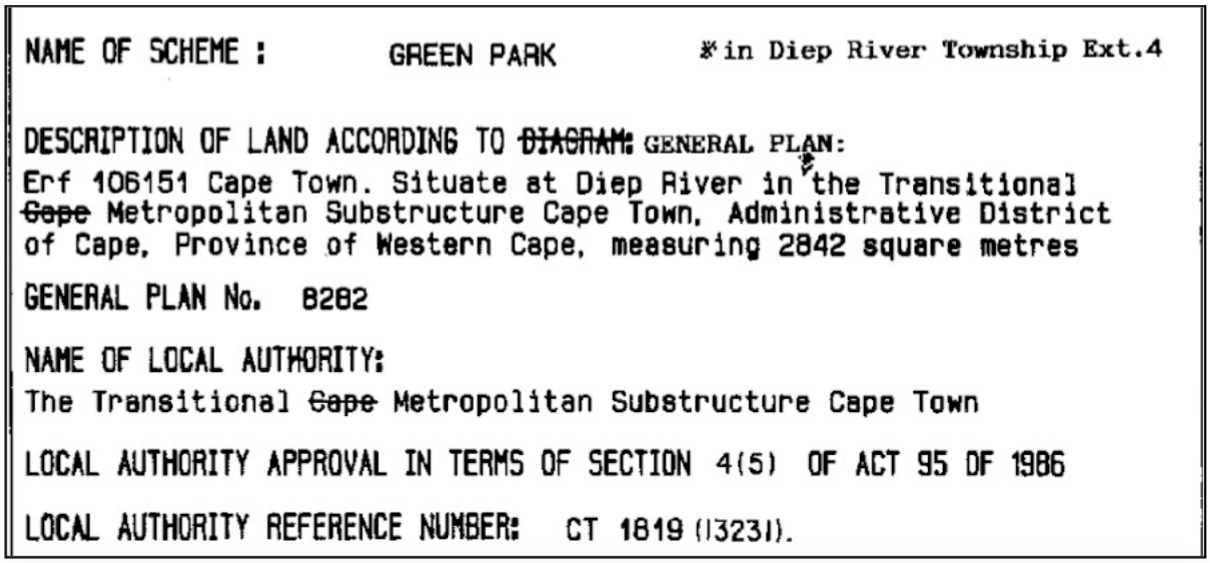 sectional title plans