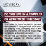 Assistance for those in apartment blocks and complexes